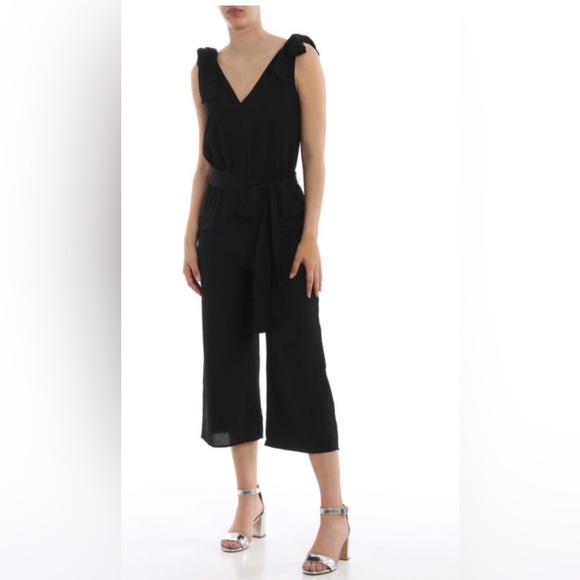 MICHAEL KORS Black crepe jumpsuit with bows Sz Small NWOT $272 - Picture 1 of 6